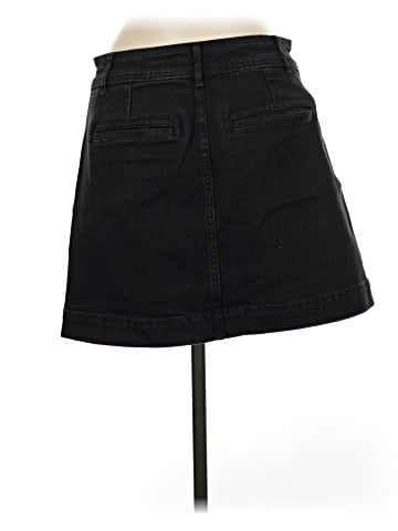 Madewell Stretch Denim A-line Mini Skirt in Black Frost (view 2)