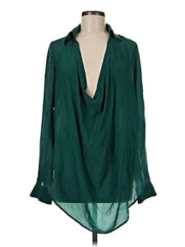 Haute Hippie Long Sleeve Silk Top (view 1)