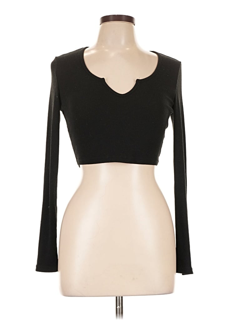 Pre-owned Shein Long Sleeve Top Black Sweetheart Neckline Tops