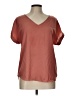 Vintage Rose 100% Polyester Orange Short Sleeve Blouse Size L - photo 1