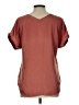 Vintage Rose 100% Polyester Orange Short Sleeve Blouse Size L - photo 2
