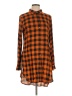 New Look 100% Rayon Checkered-gingham Orange Long Sleeve Blouse Size L - photo 1