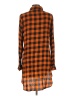 New Look 100% Rayon Checkered-gingham Orange Long Sleeve Blouse Size L - photo 2
