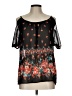 American Dream 100% Polyester Black Short Sleeve Blouse Size L - photo 1