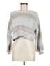 Debut 100% Polyester Metallic Gray Pullover Sweater Size M - photo 1