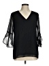 Calvin Klein 100% Polyester Black 3/4 Sleeve Blouse Size M - photo 1