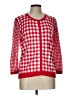 Talbots Checkered-gingham Red Pullover Sweater Size L - photo 1