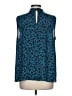 Ann Taylor 100% Polyester Blue Sleeveless Blouse Size L - photo 2