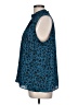 Ann Taylor 100% Polyester Blue Sleeveless Blouse Size L - photo 5