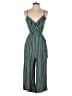 Lush 100% Rayon Stripes Green Jumpsuit Size S - photo 1
