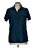 Sheilay Teal Short Sleeve Button-Down Shirt Size L - photo 1