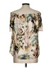 H&M 100% Polyester Ivory Short Sleeve Blouse Size 10 - photo 2