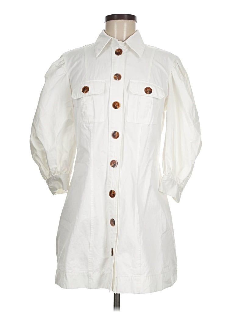 Pre-owned Petersyn 3/4 Sleeve Button Down Shirt In White
