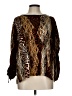 BonWorth Animal Print Brown Long Sleeve Blouse Size L (petite) - photo 1