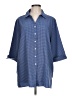 BonWorth 100% Polyester Checkered-gingham Blue 3/4 Sleeve Blouse Size L - photo 1