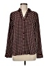 The Limited 100% Polyester Houndstooth Brown Long Sleeve Blouse Size M - photo 1
