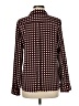 The Limited 100% Polyester Houndstooth Brown Long Sleeve Blouse Size M - photo 2