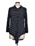 BeachLunchLounge 100% Viscose Stripes Blue 3/4 Sleeve Button-Down Shirt Size L - photo 1