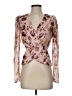Express Burgundy Long Sleeve Blouse Size XS - photo 1