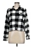 colsie Checkered-gingham Black Long Sleeve Button-Down Shirt Size M - photo 1