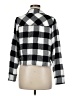 colsie Checkered-gingham Black Long Sleeve Button-Down Shirt Size M - photo 2