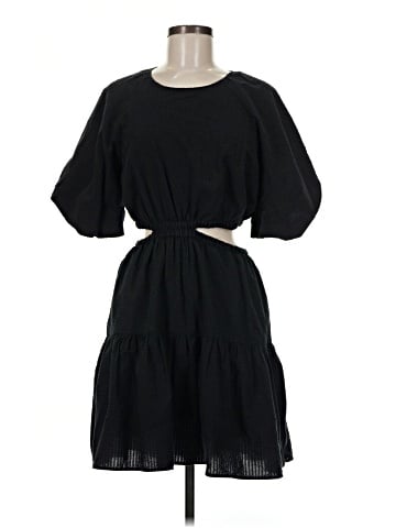 Madewell Seersucker Puff-Sleeve Cutout Mini Dress (view 1)