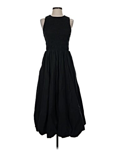 Madewell The Melody Bubble-Hem Smocked Midi Dress in Poplin (view 1)