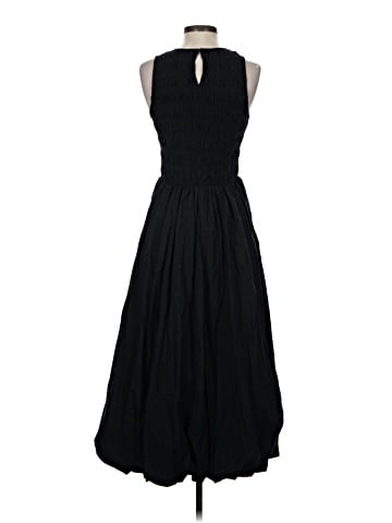 Madewell The Melody Bubble-Hem Smocked Midi Dress in Poplin (view 2)