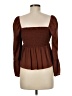 Mi ami 100% Polyester Brown 3/4 Sleeve Blouse Size M - photo 2