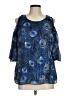 Sara Michelle 100% Polyester Blue 3/4 Sleeve Blouse Size M - photo 1