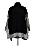 Chicwish 100% Acrylic Stripes Black Poncho Size 10 (estimated) - photo 1