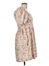 H&M Floral Tan Casual Dress Size L - photo 4