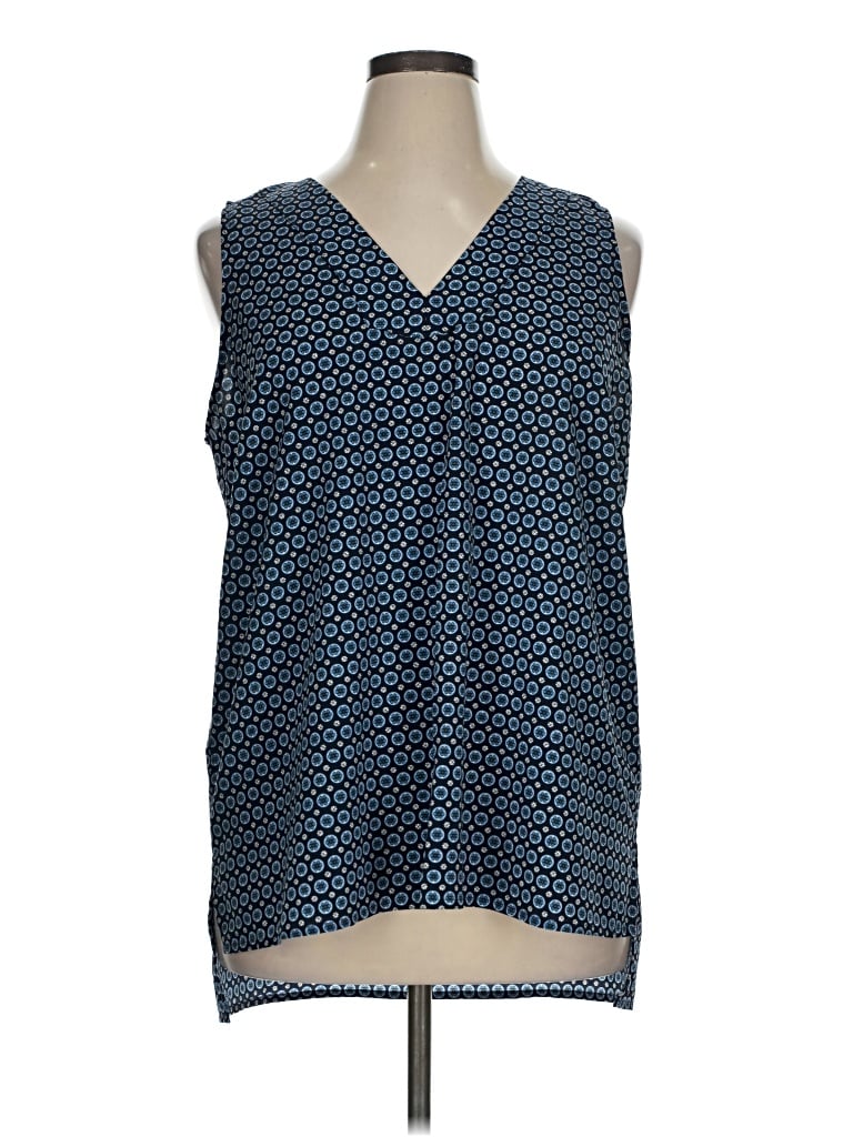 Pre-owned Joan Vass New York Sleeveless Blouse In Blue