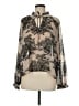 Elan 100% Polyester Silver Long Sleeve Blouse Size M - photo 1