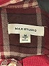 Max Studio 100% Rayon Plaid Burgundy Long Sleeve Button-Down Shirt Size M - photo 7