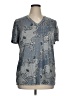 Cato Paisley Blue Short Sleeve Henley Size XL - photo 1