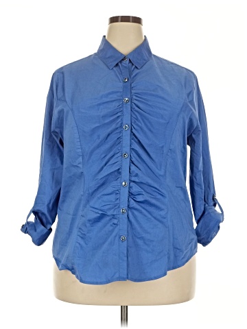 New York & Company 3/4 Sleeve Button-Down Shirt (view 1)