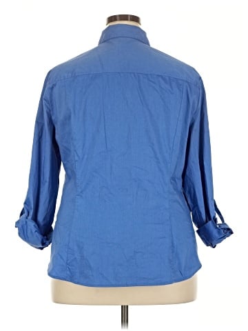 New York & Company 3/4 Sleeve Button-Down Shirt (view 2)