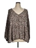 Assorted Brands Brown 3/4 Sleeve Blouse Size XL - photo 1