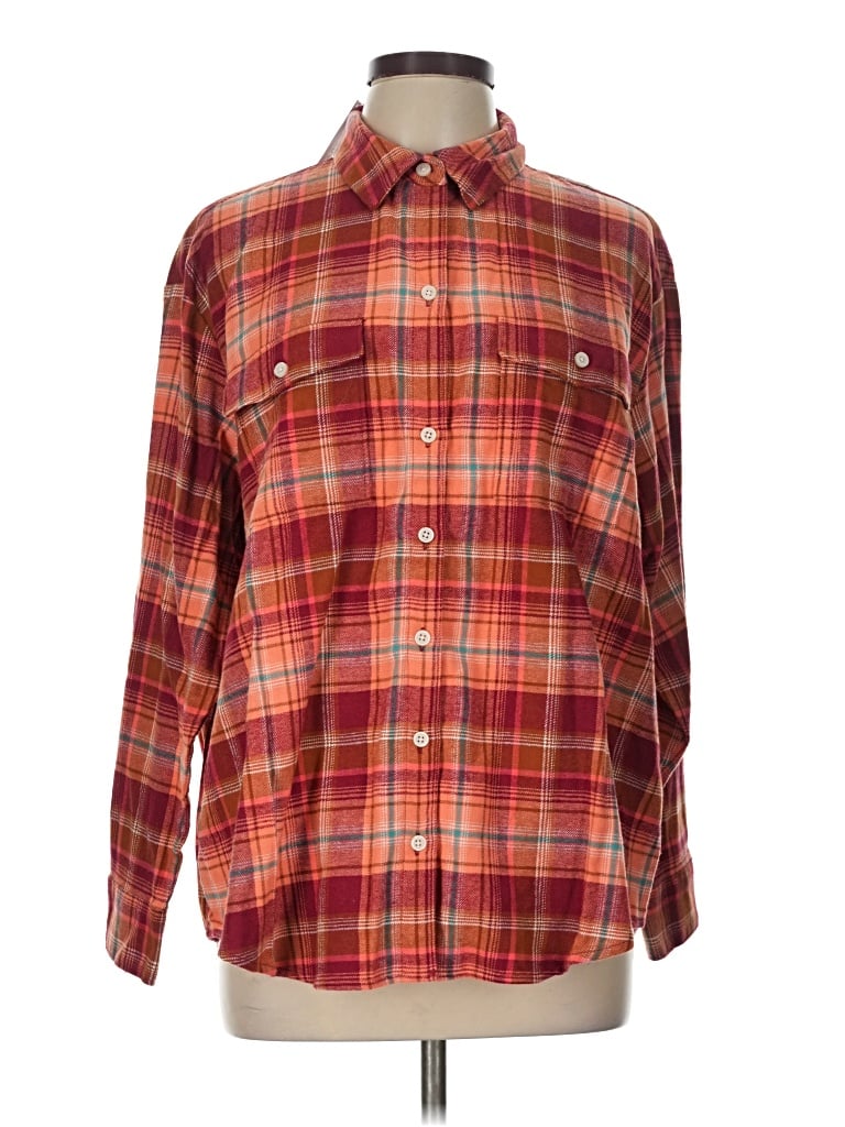 Old Navy Long Sleeve Button Down Shirt In Multi