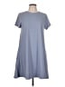 Architect Solid Gray Casual Dress Size L - photo 1