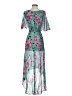 Leifnotes 100% Viscose Print Green Cocktail Dress Size 4 - photo 2