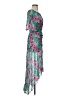 Leifnotes 100% Viscose Print Green Cocktail Dress Size 4 - photo 4