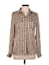 MICHAEL Michael Kors 100% Polyester Print Brown Long Sleeve Blouse Size M - photo 1