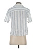 L.L.Bean 100% Cotton Stripes Blue Short Sleeve Blouse Size XS - photo 2