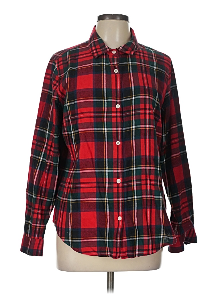 Pre-owned Old Navy Long Sleeve Button Down Shirt In Red
