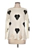 Ginger 100% Acrylic Hearts Ivory Pullover Sweater Size L - photo 1