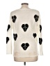 Ginger 100% Acrylic Hearts Ivory Pullover Sweater Size L - photo 2