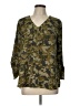Cato 100% Polyester Camo Green 3/4 Sleeve Blouse Size L - photo 1
