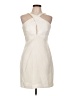 Halston 100% Polyester Ivory Cocktail Dress Size 10 - photo 1